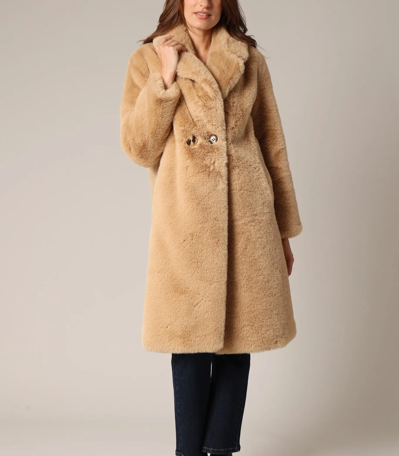 DRESSY - Lange jas van zacht imitatiebont