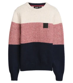 Driekleurige ronde halstrui voor heren