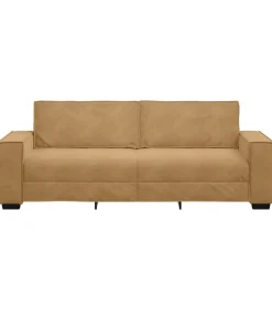 Driezitsbank 180 cm fluweel bruin