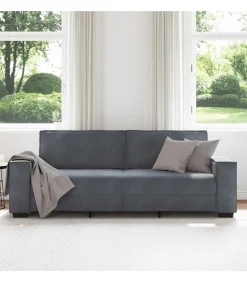 Driezitsbank 180 cm fluweel donkergrijs