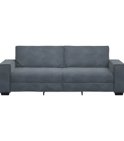 Driezitsbank 180 cm fluweel donkergrijs