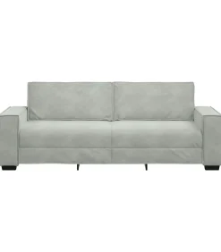 Driezitsbank 180 cm fluweel lichtgrijs