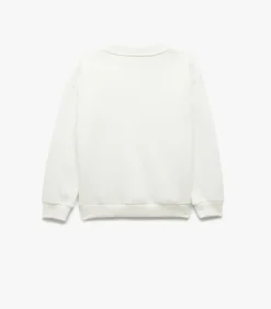 Ecru Jongens Sweatshirt Ronde Hals Bedrukt