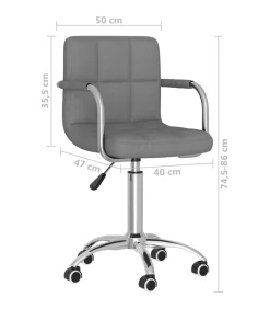 Eetkamerstoel draaibaar stof lichtgrijs