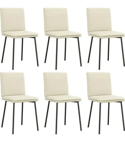 Eetkamerstoelen 6 st fluweel crèmekleurig
