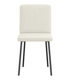 Eetkamerstoelen 4 st fluweel crèmekleurig