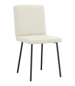 Eetkamerstoelen 4 st fluweel crèmekleurig