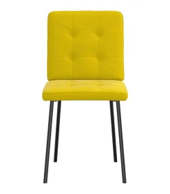 Eetkamerstoelen 6 st fluweel geel