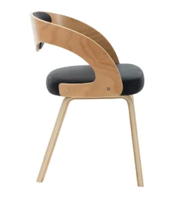 Eetkamerstoelen 2 st gebogen hout en kunstleer