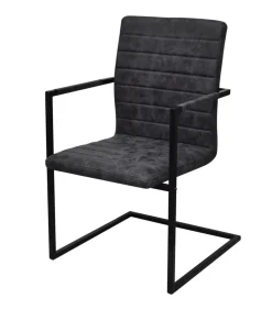 Eetkamerstoelen 4 st kunstleer zwart