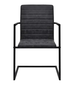 Eetkamerstoelen 4 st kunstleer zwart