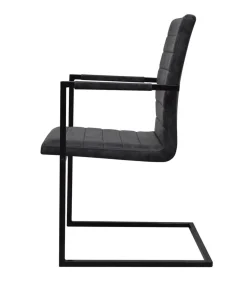 Eetkamerstoelen 4 st kunstleer zwart