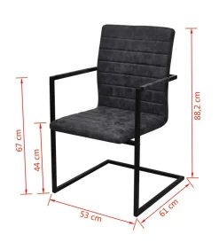 Eetkamerstoelen 4 st kunstleer zwart