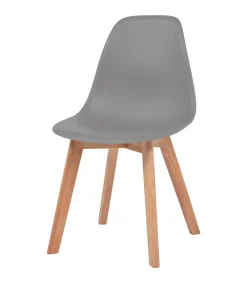 Eetkamerstoelen 2 st kunststof grijs