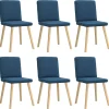 Eetkamerstoelen 6 st stof blauw