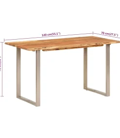 Eettafel 140x70x76 cm massief acaciahout