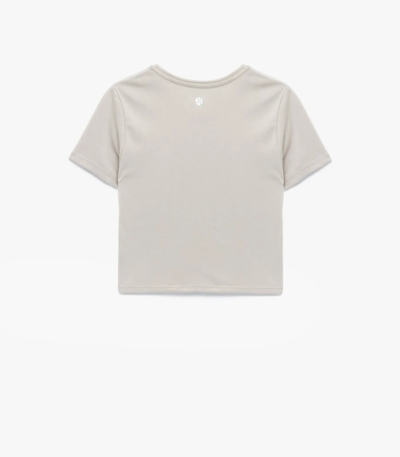 Ekru T-shirt Modal Korte Mouwen Ronde Hals