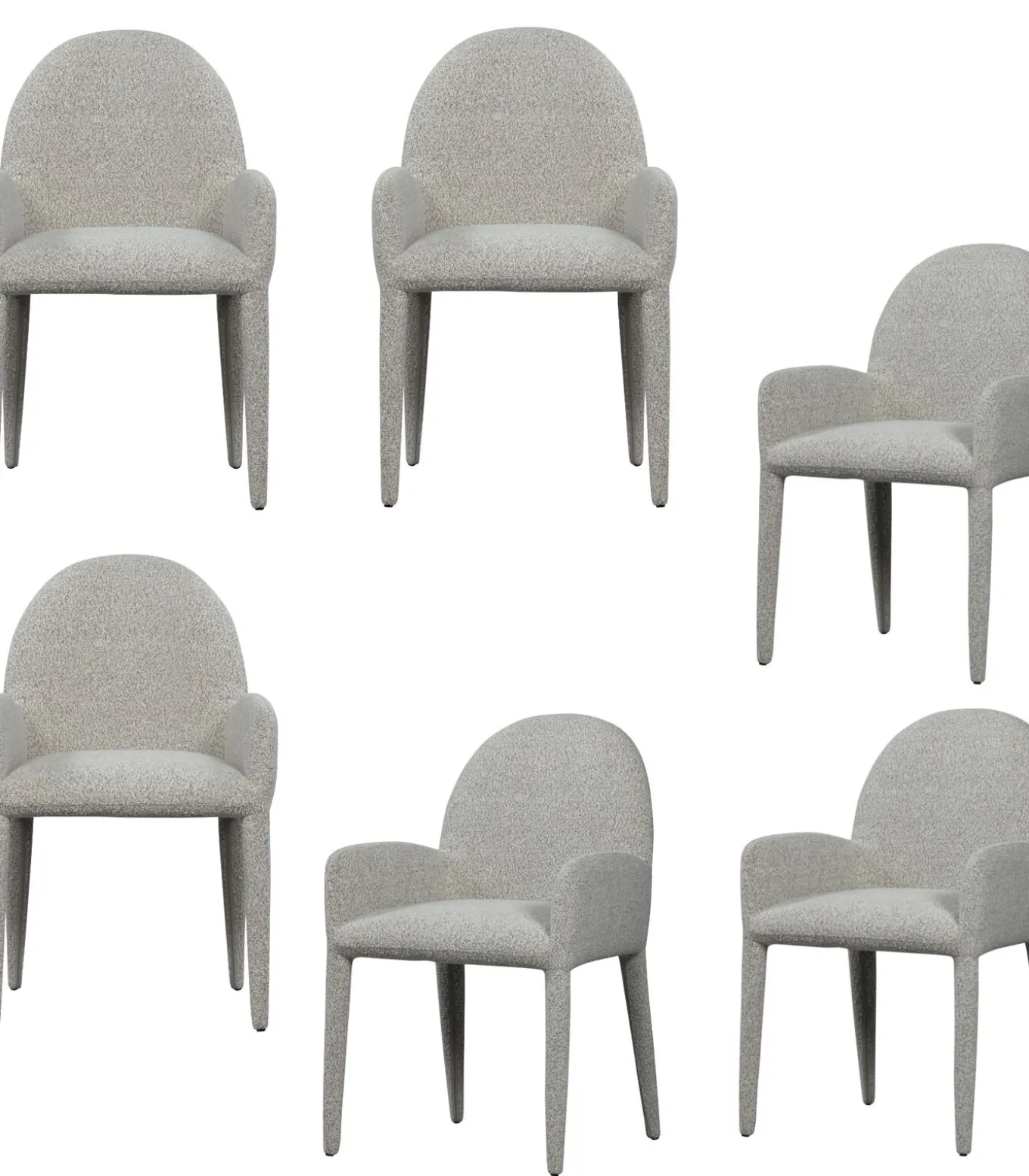 Elegance Eetkamerstoelen - Polyester - Greige - Set van 6