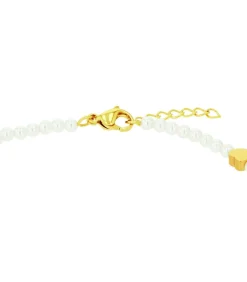 Enkelband voor dames, roestvrij staal, glaskraal | hartje