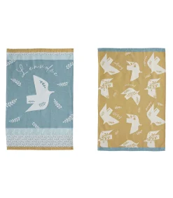 Envolées - Set van 2 theedoeken van puur katoenen jacquard 50x75cm