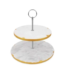 Etagere Marmer Goud 2-Laags