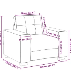 Fauteuil 60 cm fluweel donkergrijs