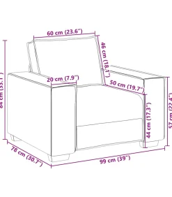 Fauteuil 60 cm fluweel donkergrijs