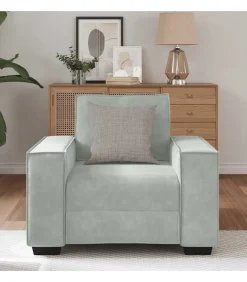 Fauteuil 60 cm fluweel lichtgrijs