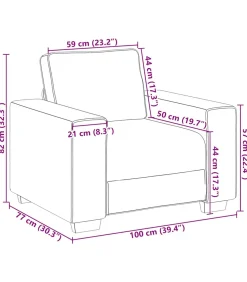 Fauteuil 60 cm fluweel lichtgrijs