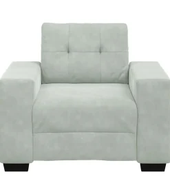 Fauteuil 60 cm fluweel lichtgrijs