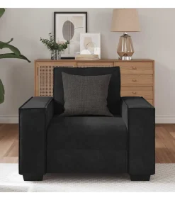 Fauteuil 60 cm fluweel zwart