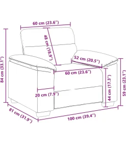 Fauteuil 60 cm kunstleer zwart