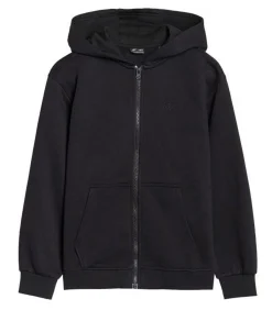 4FJWMM00TSWSM1859 - Trui met kap Met Volledige Ritssluiting - Zwart