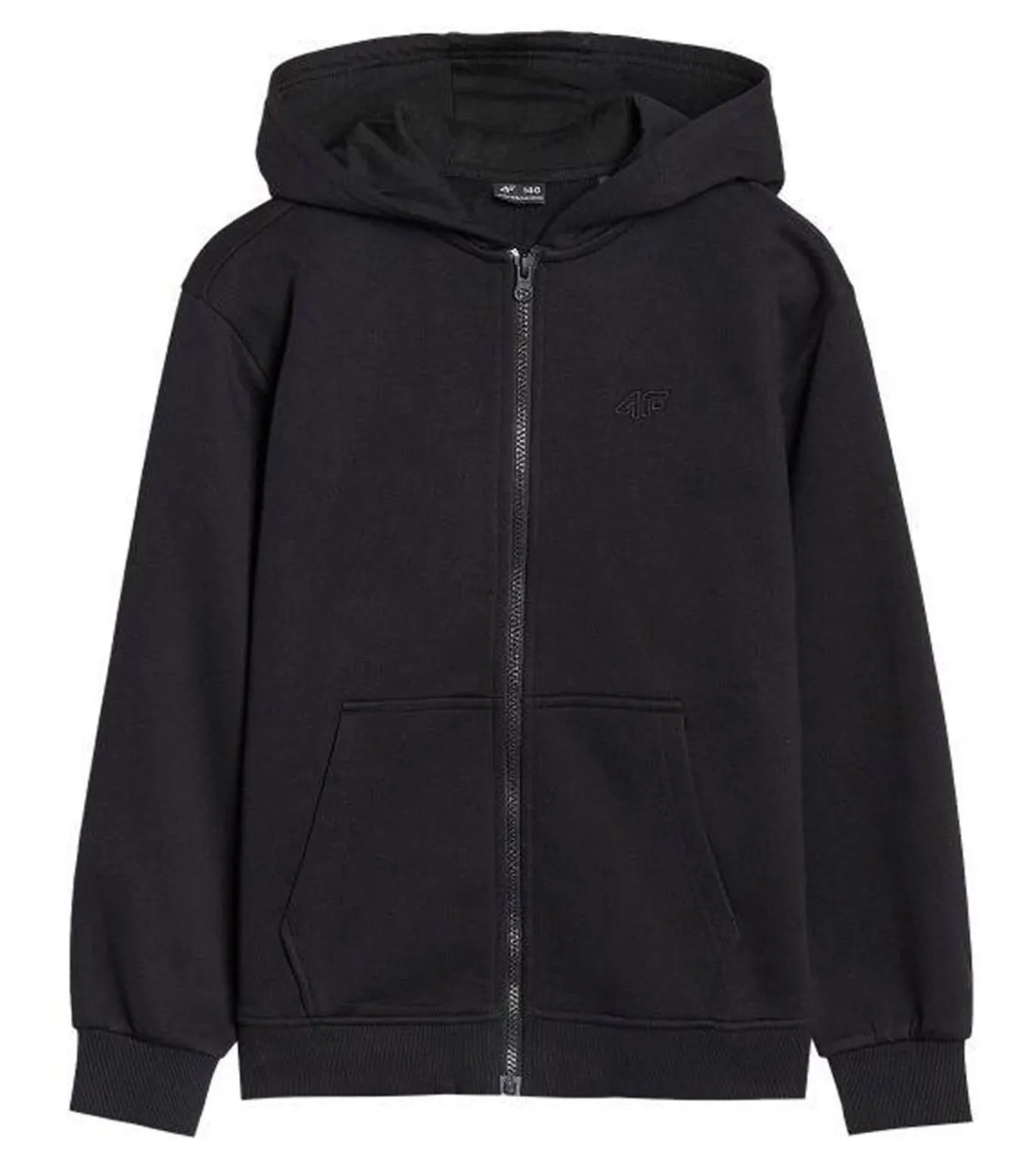 4FJWMM00TSWSM1859 - Trui met kap Met Volledige Ritssluiting - Zwart