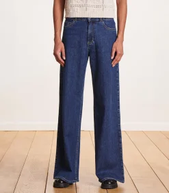 Flare jeans met hoge taille van biologisch katoen