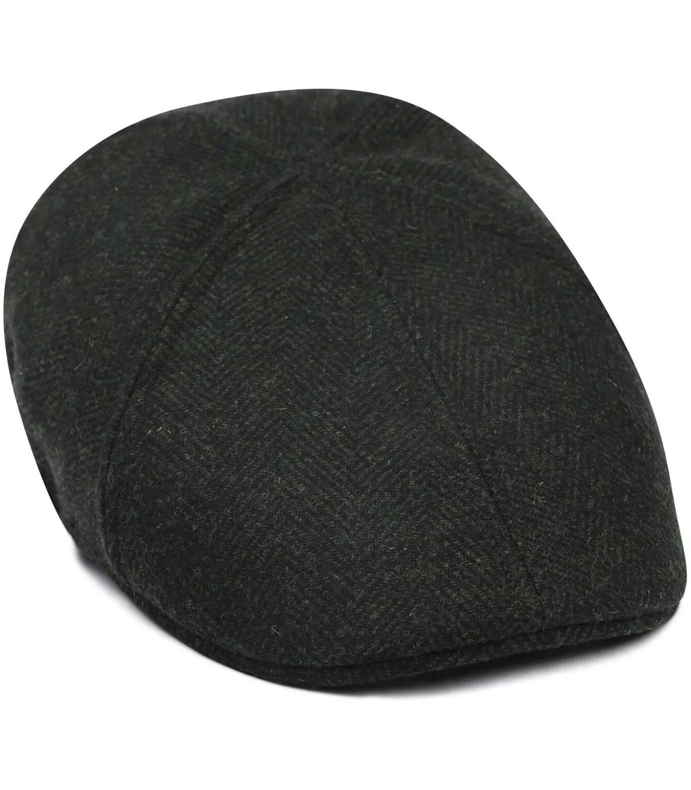 Flat Cap Wool Herringbone Donkergroen