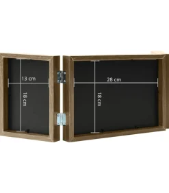 Fotolijst drieluik 28x18 cm+2x(13x18 cm) lichtbruin