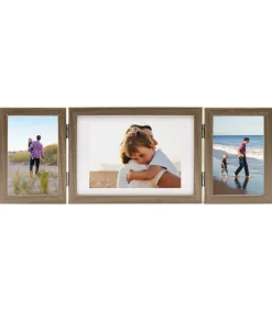 Fotolijst drieluik 22x15 cm+2x(10x15 cm) lichtbruin
