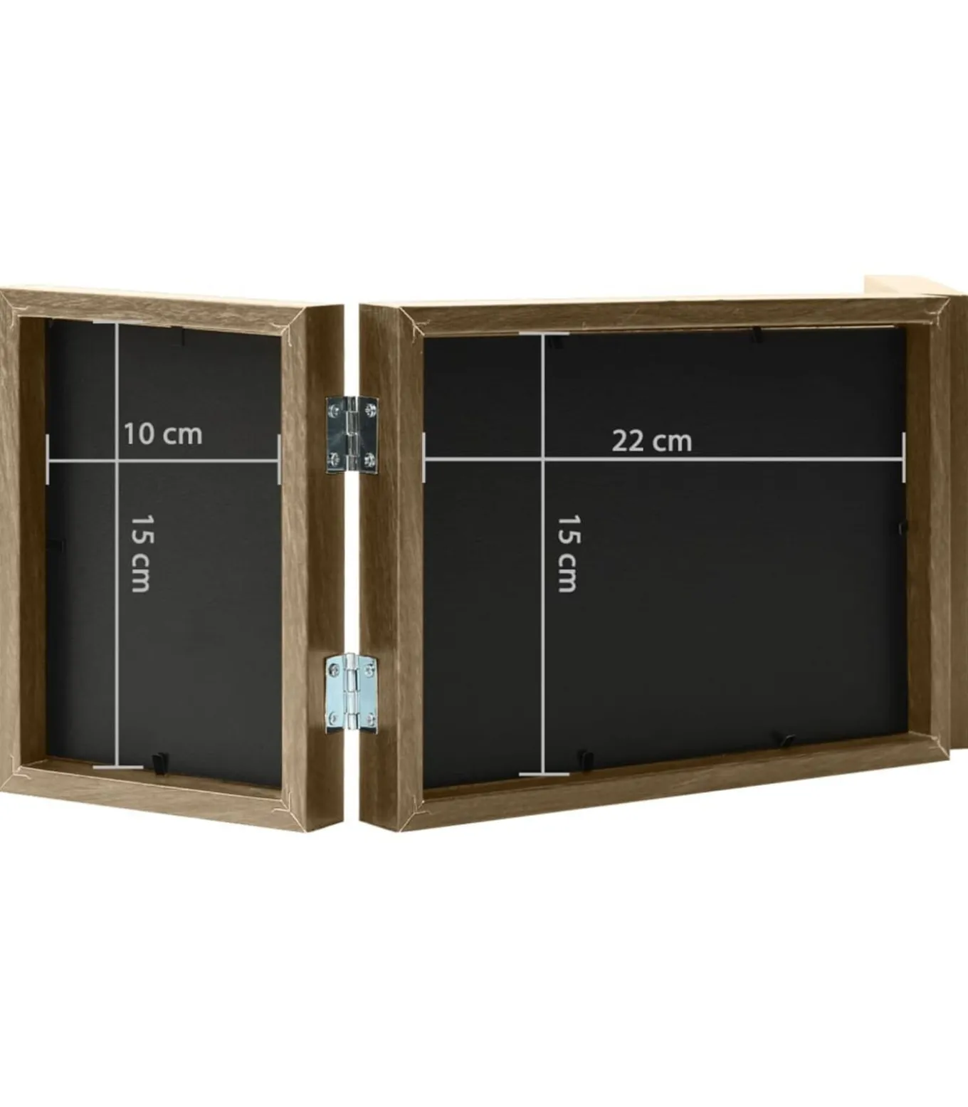 Fotolijst drieluik 22x15 cm+2x(10x15 cm) lichtbruin