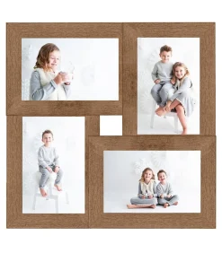 Fotolijst voor 4x(13x18 cm) foto MDF lichtbruin