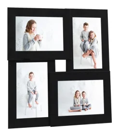 Fotolijst voor 4x(10x15 cm) foto MDF zwart