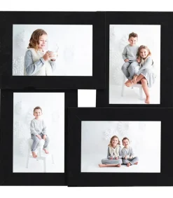 Fotolijst voor 4x(10x15 cm) foto MDF zwart