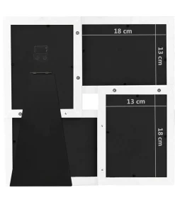 Fotolijst voor 4x(13x18 cm) foto MDF wit