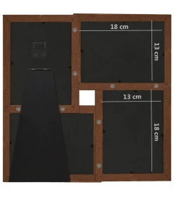 Fotolijst voor 4x(13x18 cm) foto MDF donkerbruin