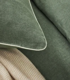 Frisson - Effen kussensloop in flanellen chambray katoen