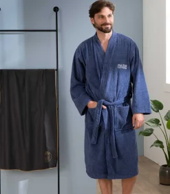 Geborduurde badjas met kimonokraag 100% katoen, Paris Saint Germain PARISIAN