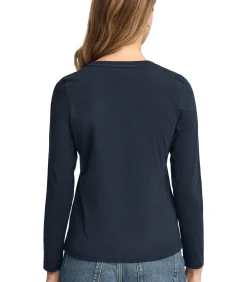 Gebroken wit T-shirt met lange mouwen en geborduurd Polo Club-logo Established 2012