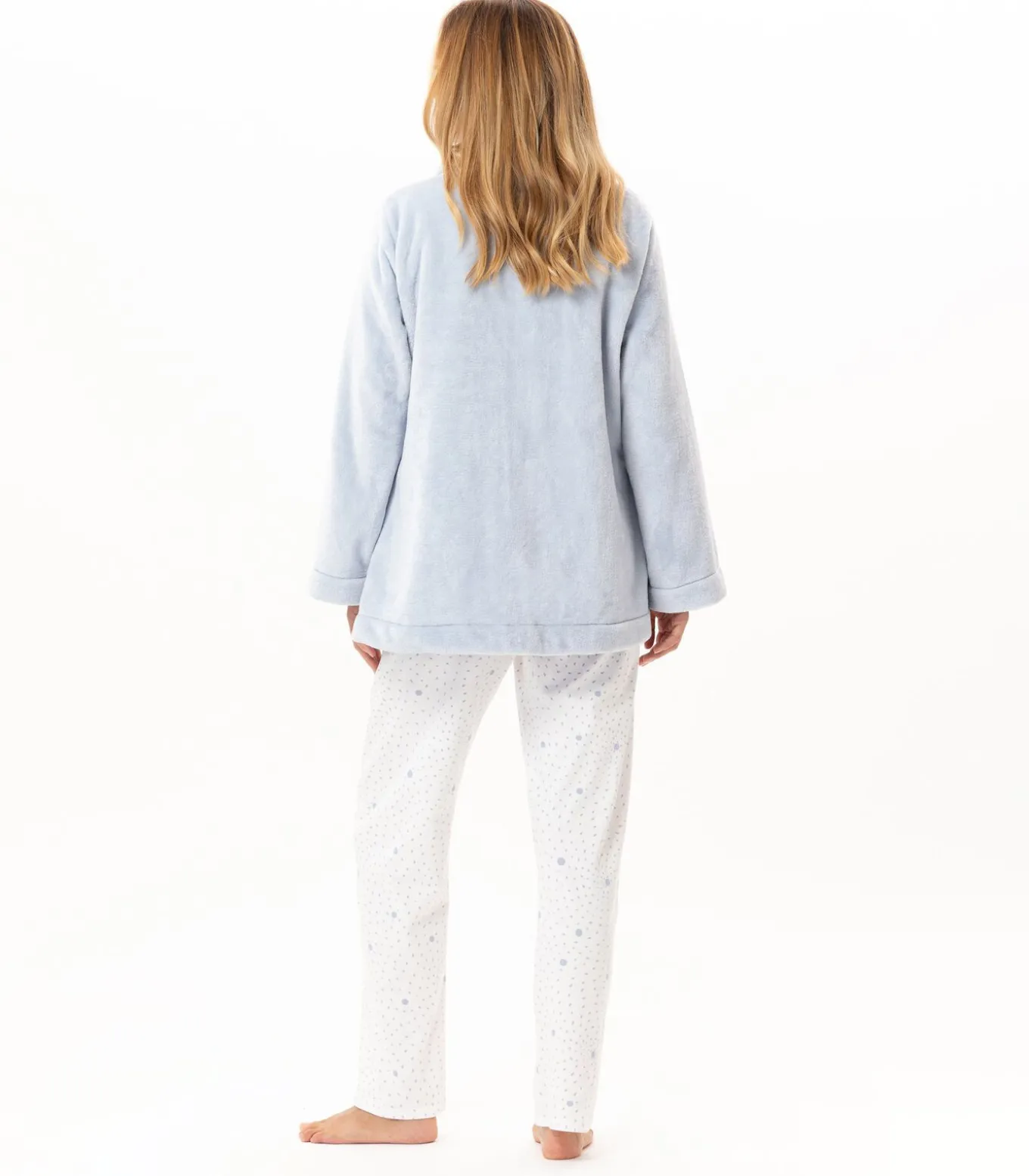 Geknoopt jasje van pluche flanel ESSENTIEL H77A