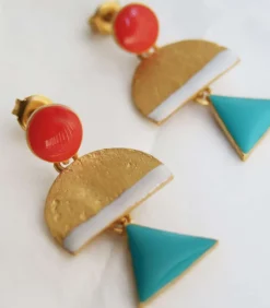 Geometrische en kleurrijke Somni oorbellen