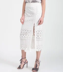 Geometrische kanten rok op kuitlengte